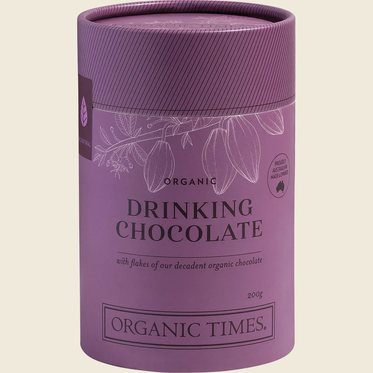 Organic Times Certified Organic Drinking Chocolate 200g, Rich Cocoa Indulgence