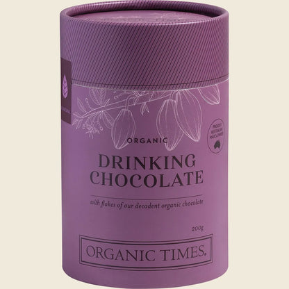 Organic Times Certified Organic Drinking Chocolate 200g, Rich Cocoa Indulgence