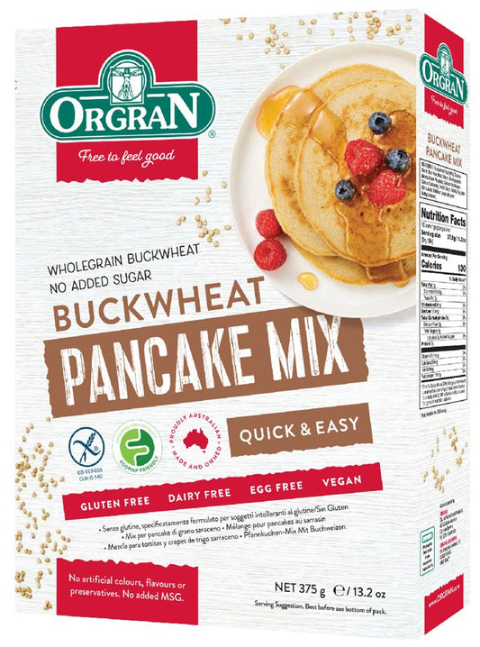 Orgran Gluten Free Buckwheat Pancake Mix 375g, No Added Sugar