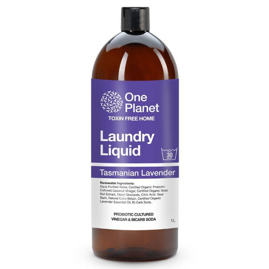 One Planet Laundry Liquid 1L, Probiotic Culture & Tasmanian Lavender Fragrance