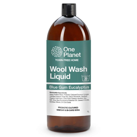 One Planet Wool Wash Liquid 1L, Probiotic Culture & Blue Gum Eucalyptus Fragrance