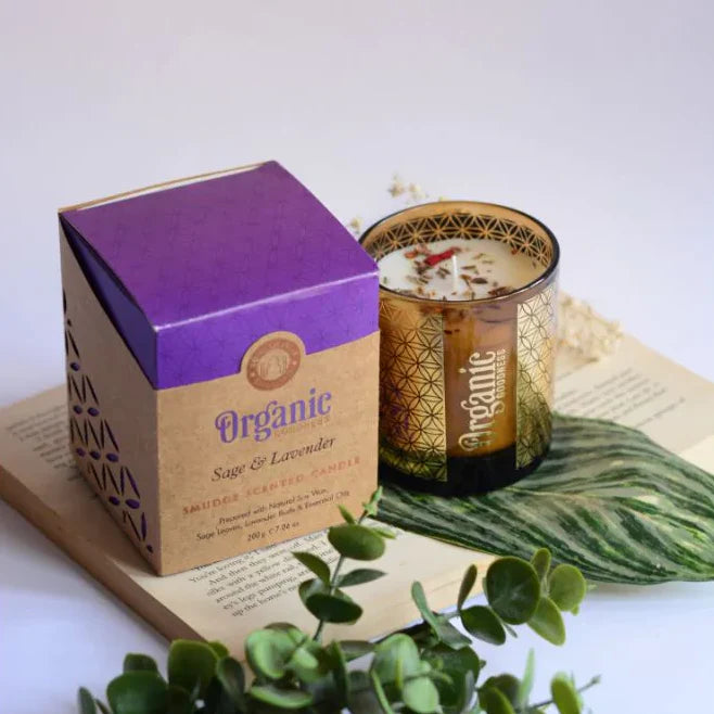 Song of India Sage & Lavender Candle 200g, Calm Herbal Sanctuary