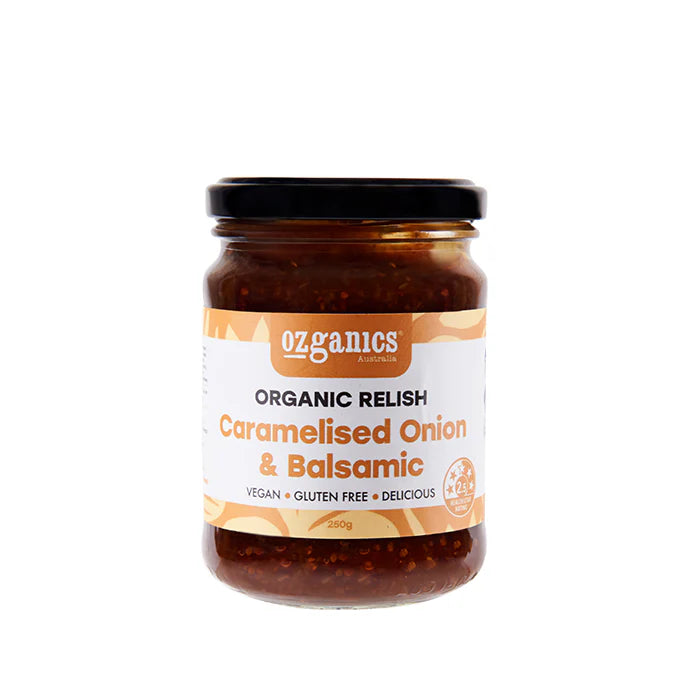 Ozganics Organic Caramalised Onion & Balsamic relish 250g, Gluten-Free & Vegan