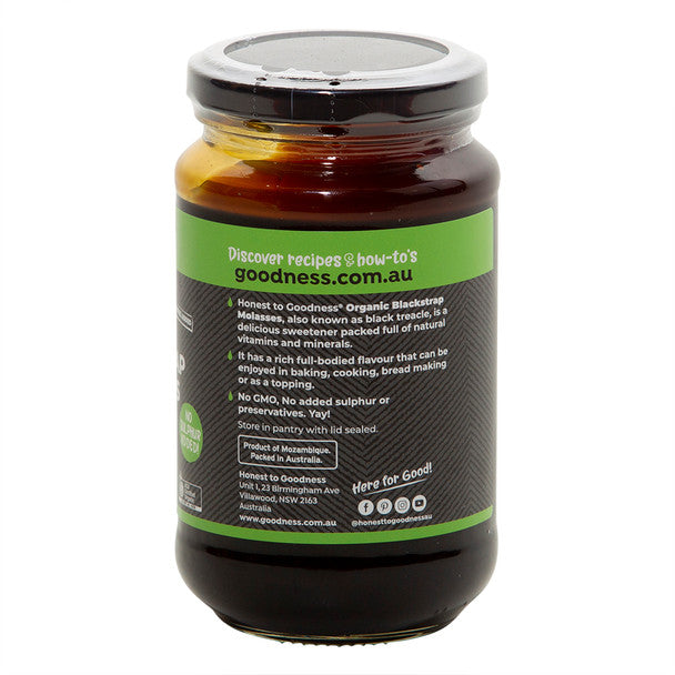 Honest To Goodness Blackstrap Molasses 450g, Certified Organic & Vegan