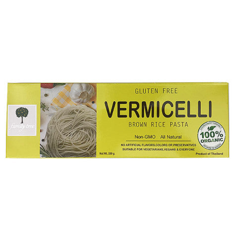 Family Tree Organic Brown Rice Vermicelli 250g, 97.5% Fat-Free