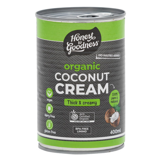 Honest To Goodness Coconut Cream 400ml, Australian Certified Organic Thick & Creamy