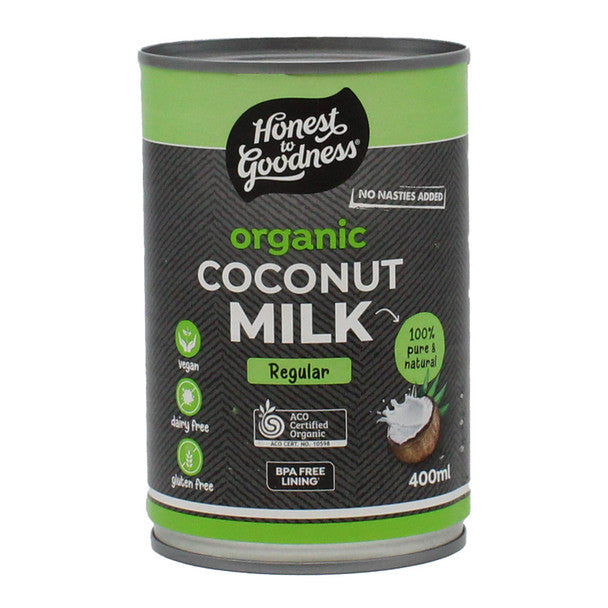 Honest To Goodness Certified Organic Coconut Milk 400mL, BPA Free Lining