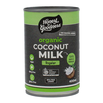 Honest To Goodness Certified Organic Coconut Milk 400mL, BPA Free Lining