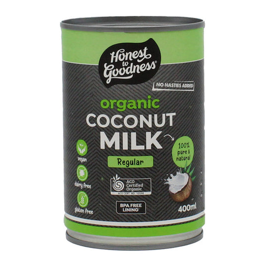 Honest To Goodness Certified Organic Coconut Milk 400mL, BPA Free Lining