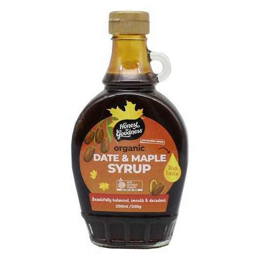 Honest To Goodness Date & Maple Syrup 250ml, Australian Certified Organic