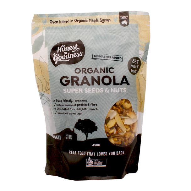 Honest To Goodness Organic Granola Super Seeds & Nuts 450g, Oven Baked & Grain Free