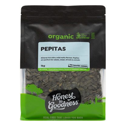Honest To Goodness Organic Pepitas 200g, 500g Or 1Kg, Perfect For Salads