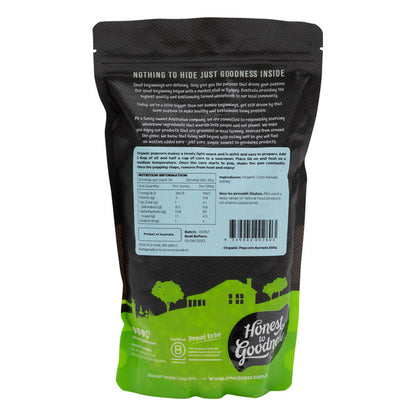 Honest To Goodness Popcorn Kernels 650g, Australian Certified Organic