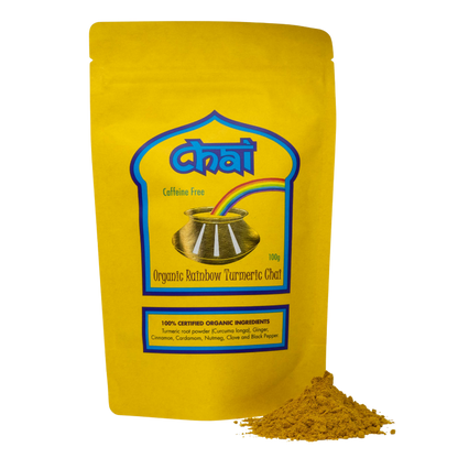 Chai Tea Organic Rainbow Turmeric Chai 100g, Caffeine Free