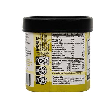 Honest To Goodness Certified Organic Sprouted Pea Protein Powder 150g, Performance & Recovery