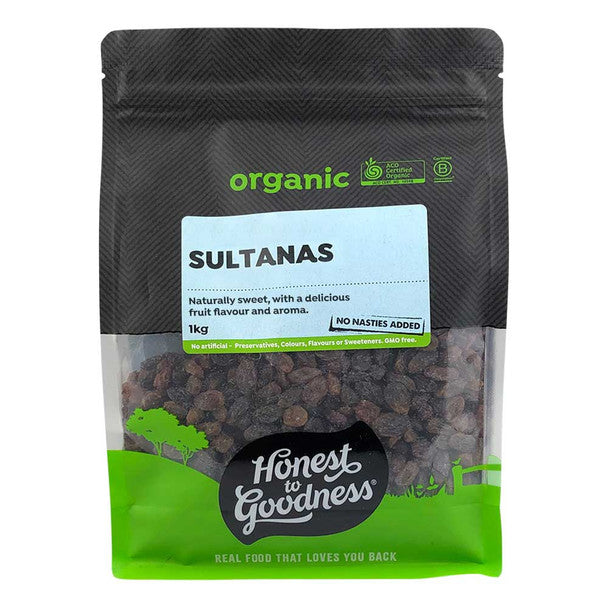 Honest To Goodness Dried Sultanas 200g, 500g Or 1Kg, Australian Certified Organic