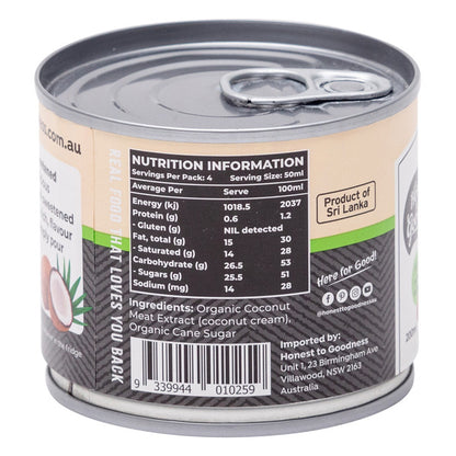 Honest To Goodness Certified Organic Sweetened Condensed Coconut Milk 210g, 100% Pure & Natural