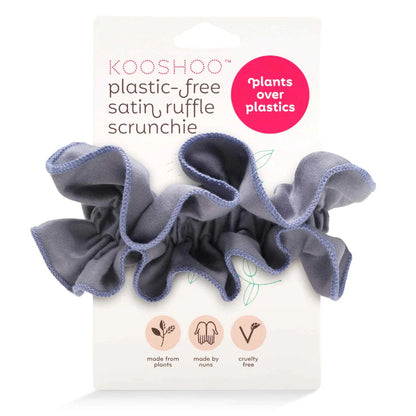 Kooshoo Plastic-Free Satin Ruffle Scrunchies, For A Classic & Modern Look