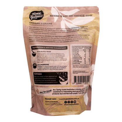 Honest To Goodness Certified Organic 5 Grains - Wholegrain Goodness 500g