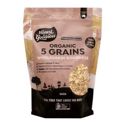 Honest To Goodness Certified Organic 5 Grains - Wholegrain Goodness 500g