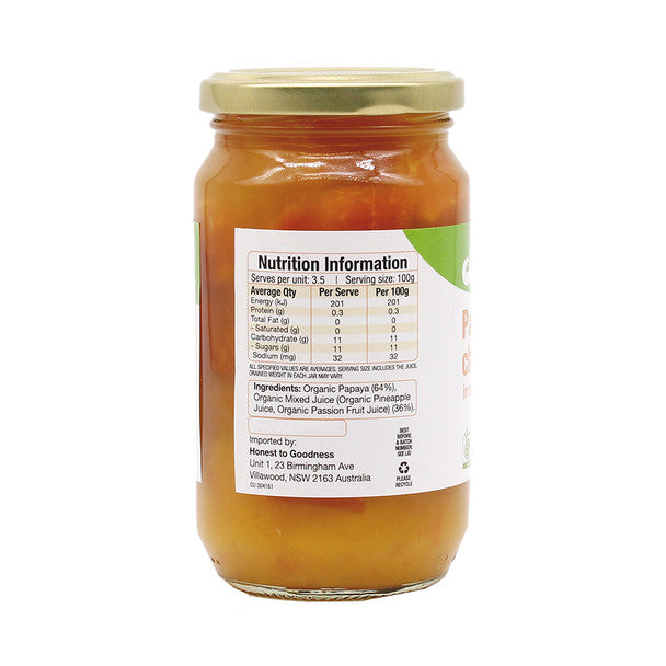 Absolute Organic Papaya Chunks In Mixed Juice 350g, Australian Certified Organic
