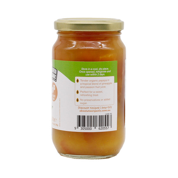 Absolute Organic Papaya Chunks In Mixed Juice 350g, Australian Certified Organic