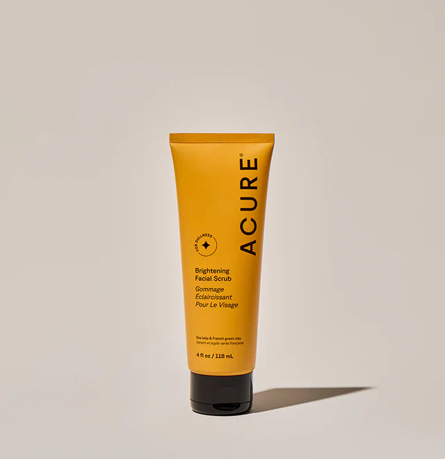 Acure Brightening Facial Scrub 118mL, With Sea Kelp & Green Clay