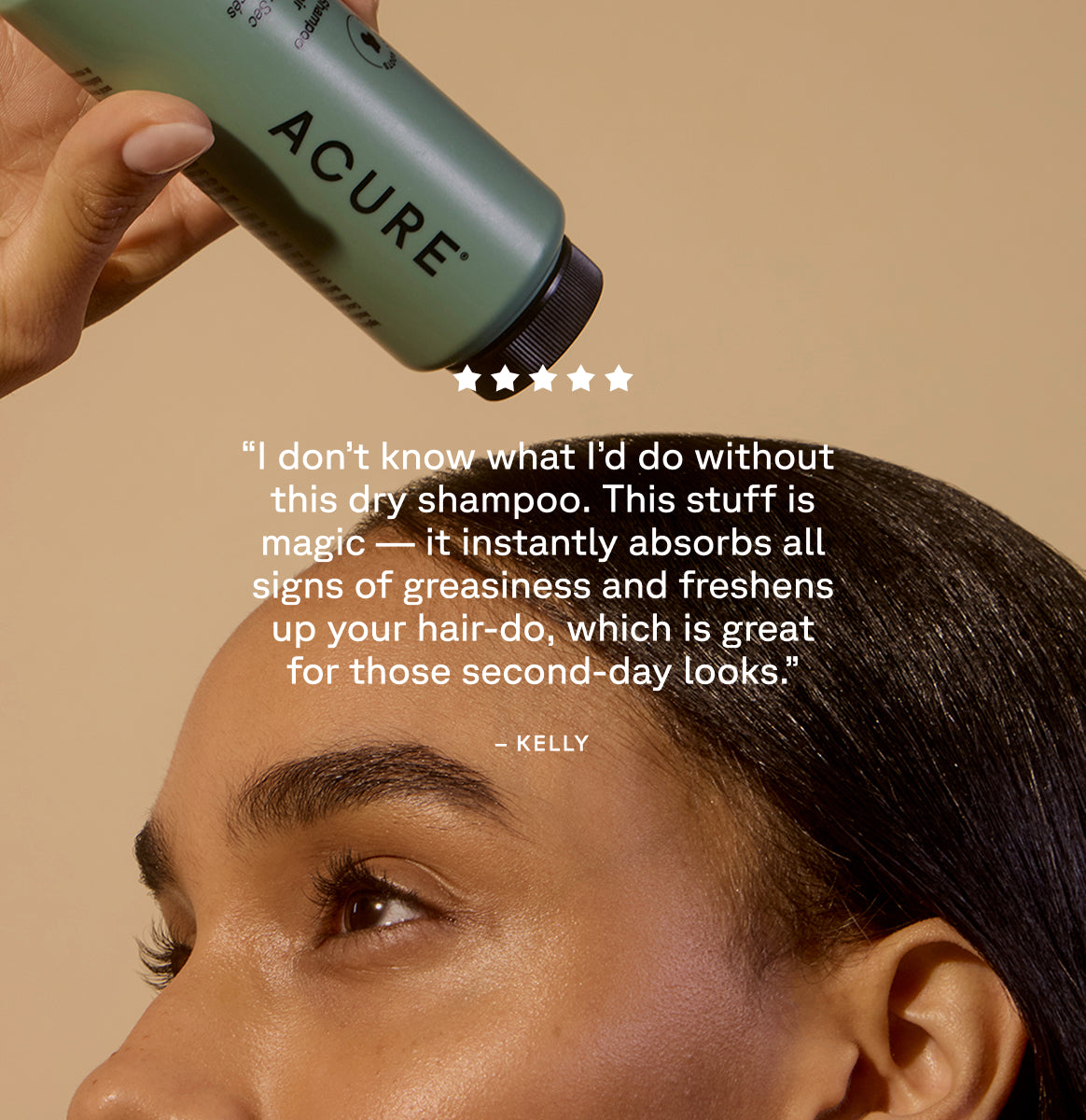 Acure Dark Hair Dry Shampoo 58g, To Refresh Oily Roots