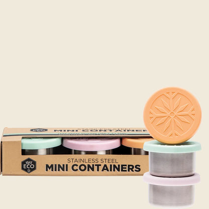 Ever Eco Stainless Steel Mini Containers 3x60ml, Spring Pastels