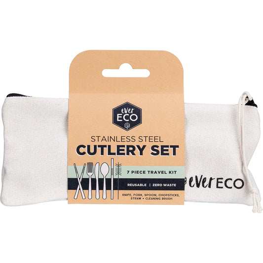 Ever Eco Stainless Steel Cutlery Set, With A 7 Piece Travel Kit