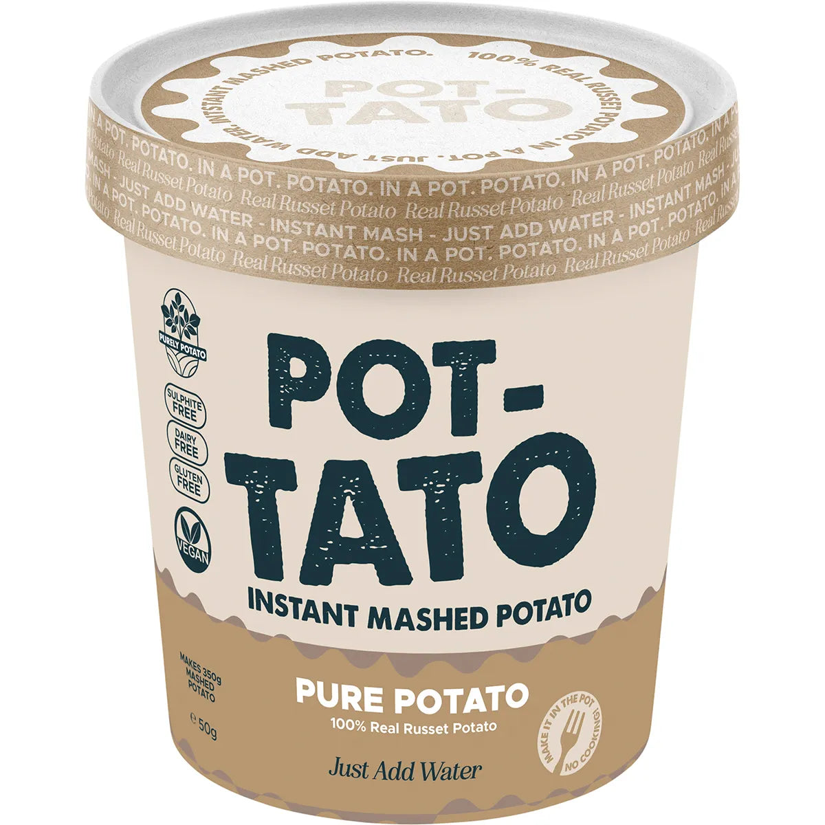 Plantasy Foods Instant Mashed POT-TATO 50g, Pure Flavour Just Add Water