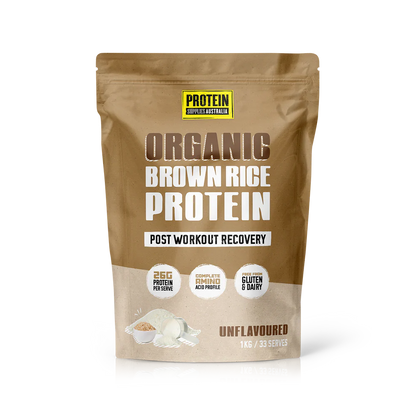 Protein Supplies Australia Organic Brown Rice Protein Unflavoured 500g Or 1kg, Supports Muscle Recovery & Growth