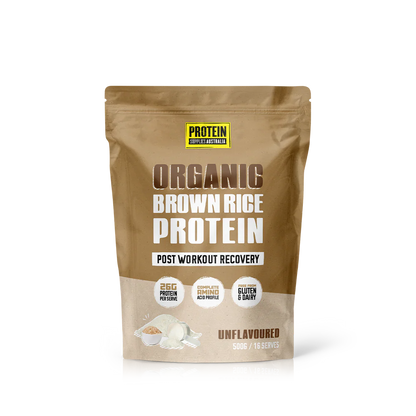 Protein Supplies Australia Organic Brown Rice Protein Unflavoured 500g Or 1kg, Supports Muscle Recovery & Growth