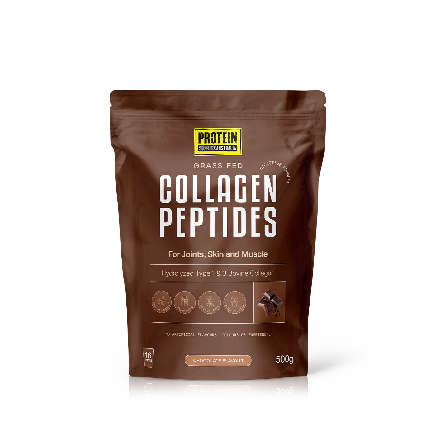 Protein Supplies Australia Bioactive Hydrolyzed Collagen Peptides 500g Or 1Kg, Chocolate Flavour