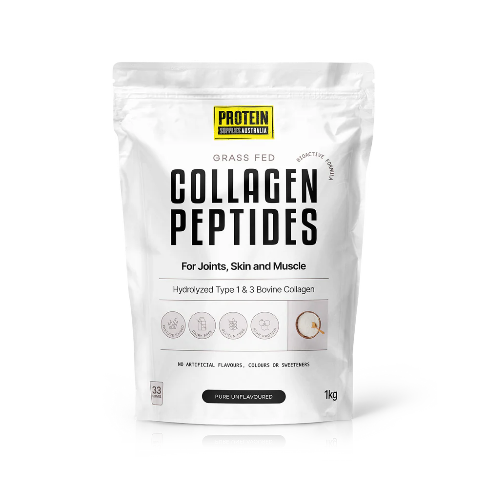 Protein Supplies Australia Grass Fed Collagen Peptides 500g Or 1Kg, Pure Unflavoured