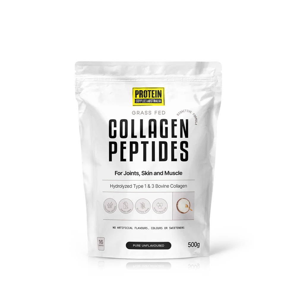 Protein Supplies Australia Grass Fed Collagen Peptides 500g Or 1Kg, Pure Unflavoured