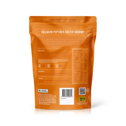 Protein Supplies Australia Grass Fed Collagen Peptides 500g Or 1Kg, Salted Caramel Flavour