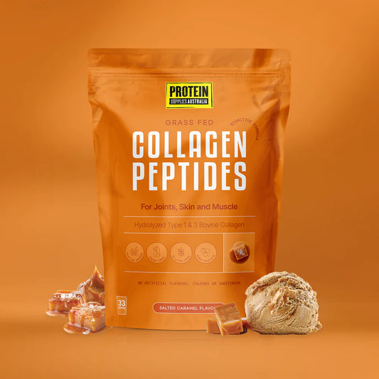 Protein Supplies Australia Grass Fed Collagen Peptides 500g Or 1Kg, Salted Caramel Flavour