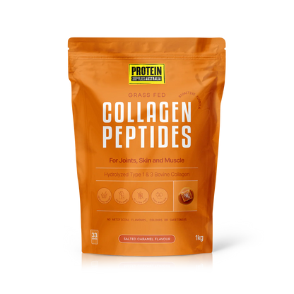 Protein Supplies Australia Grass Fed Collagen Peptides 500g Or 1Kg, Salted Caramel Flavour