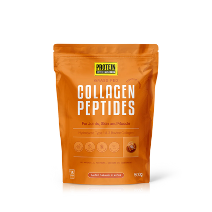 Protein Supplies Australia Grass Fed Collagen Peptides 500g Or 1Kg, Salted Caramel Flavour