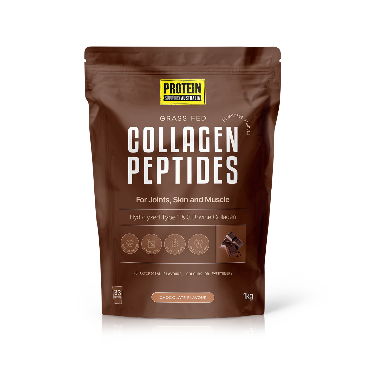 Protein Supplies Australia Bioactive Hydrolyzed Collagen Peptides 500g Or 1Kg, Chocolate Flavour