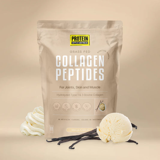 Protein Supplies Australia Grass Fed Collagen Peptides 500g Or 1Kg, Vanilla Flavour