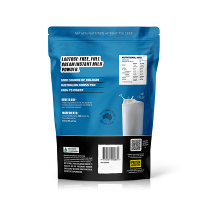 Protein Supplies Australia Lactose-Free Instant Milk Powder 1kg, Made Using Australian Milk