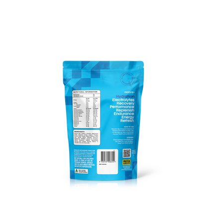 Protein Supplies Australia Restore Hydrating Electrolyte Drink Mix Blue Raspberry 240g, Rehydrate & Recover