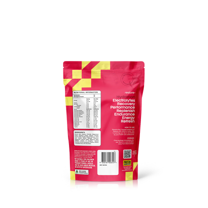 Protein Supplies Australia Restore Hydrating Electrolyte Drink Mix Raspberry Lemonade 240g, Rehydrate & Recover