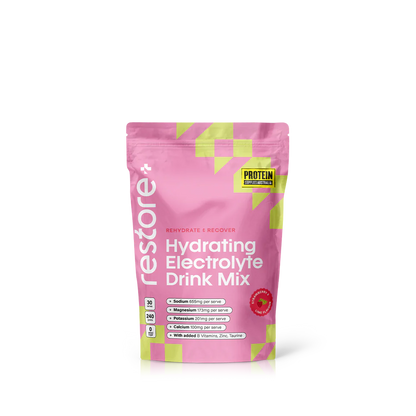 Protein Supplies Australia Restore Hydrating Electrolyte Drink Mix Strawberry & Lime 240g, Rehydrate & Recover