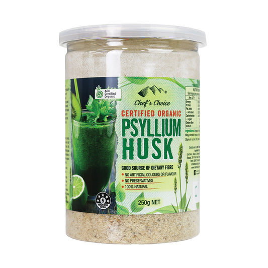 Chef's Choice Psyllium Husk 250g, Certified Organic & A Good Source Of Dietary Fibre