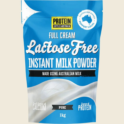 Protein Supplies Australia Lactose-Free Instant Milk Powder 1kg, Made Using Australian Milk