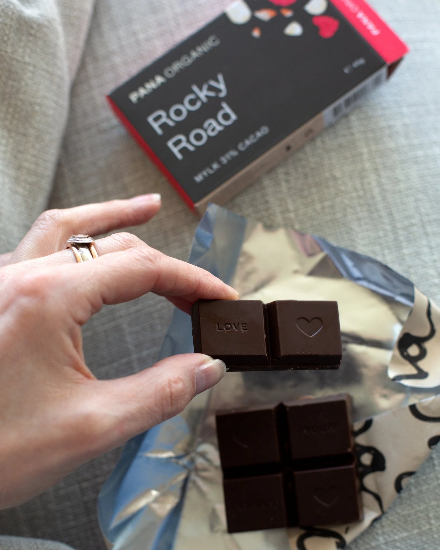 Pana Organic Certified Organic Rocky Road Chocolate 45g, With Almonds & Marshmallows