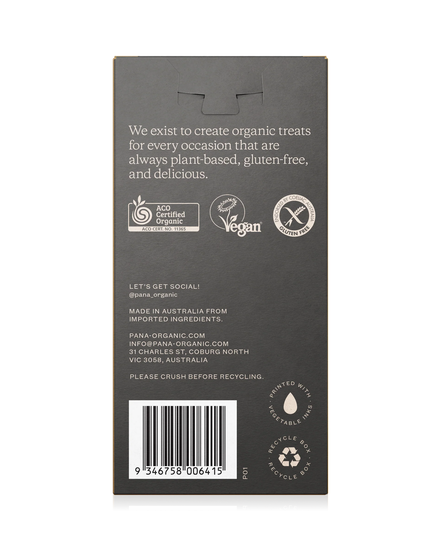 Pana Organic Certified Organic Mini Snack Bites 100g, Peanut, Caramel & Dark Chcolate